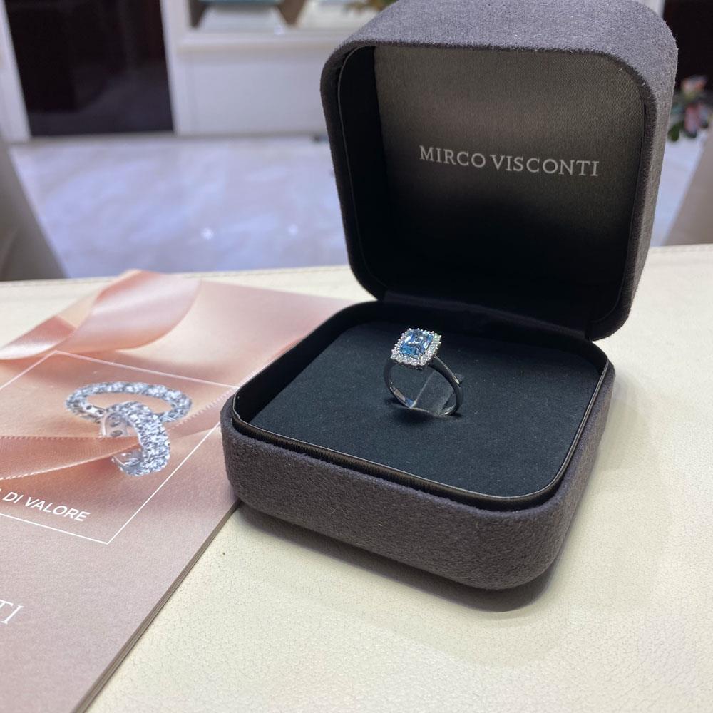  Anello acquamarina e diamanti in oro bianco - Mirco Visconti - MIRCO VISCONTI
