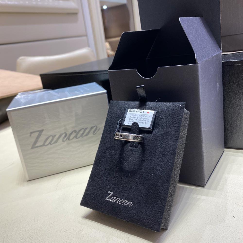  Anello uomo argento 925 brunito con intreccio - ZANCAN