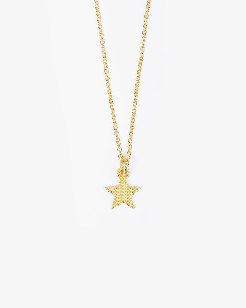 Collana pendente stella puntinata argento dorato Nove25 - NOVE25