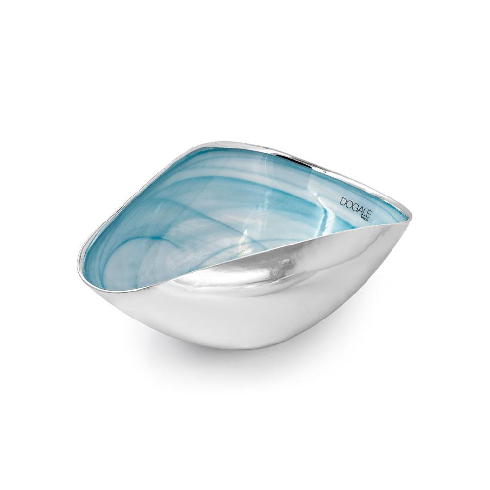 Dogale bowl Alabaster light blue silver Ø 30x19cm h 12cm - DOGALE