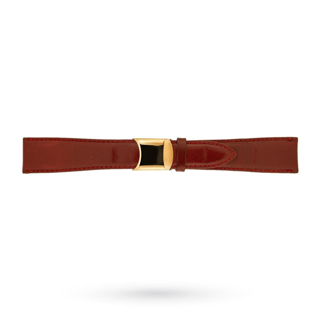 Cinturino cuoio inglese rosso 20-16mm fibbia dorata - BROS