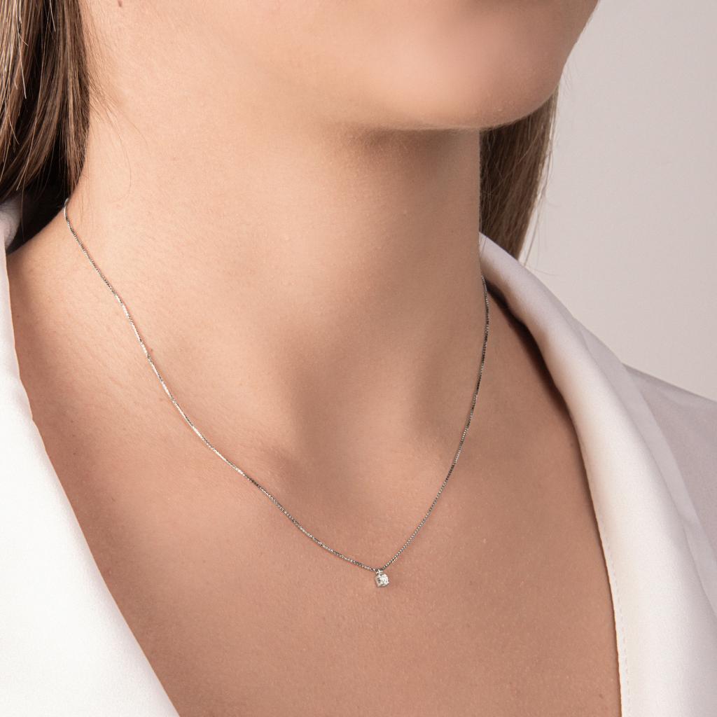  Solitaire diamond necklace in white gold 0,03ct Mirco Visconti - MIRCO VISCONTI