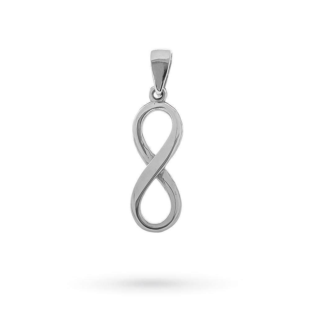 Ciondolo infinito oro bianco 18kt lucido liscio - LUSSO ITALIANO