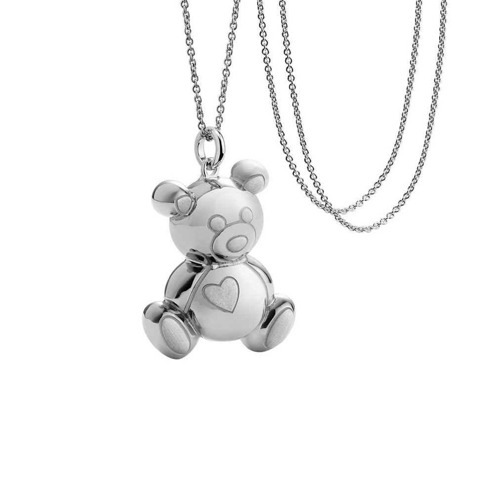 leBebe SNM090 Pregnancy Bola Teddy Bear Necklace in Silver - LE BEBE