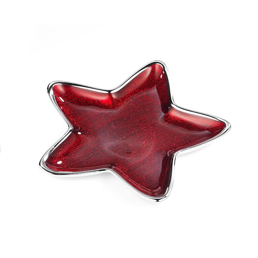 Dogale Red Glitter Christmas Star Bowl 23 cm - DOGALE