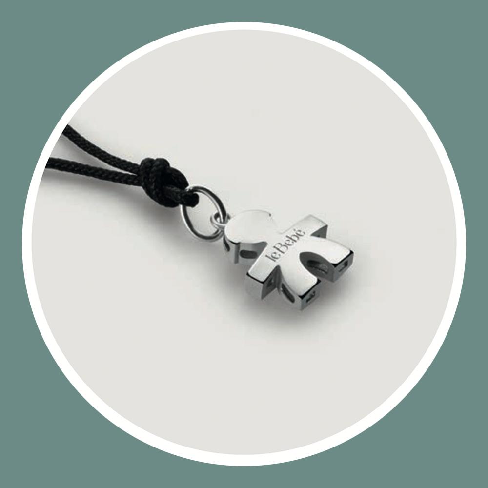  Ciondolo leBebe LBB914 sagoma bimbo oro bianco 18kt - LE BEBE