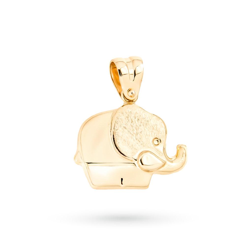 Ciondolo Elefante In Oro Giallo 18kt 750 - Portafortuna Unisex - Senza Marca