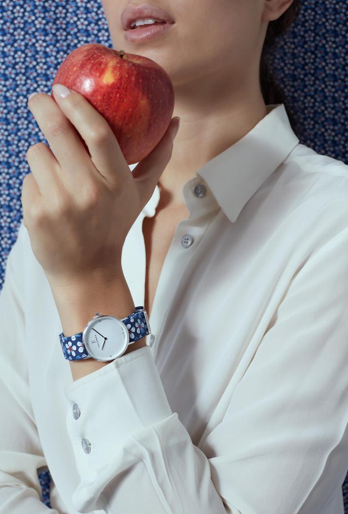  Watch strap 18mm Blue White Flowers - COLONNA