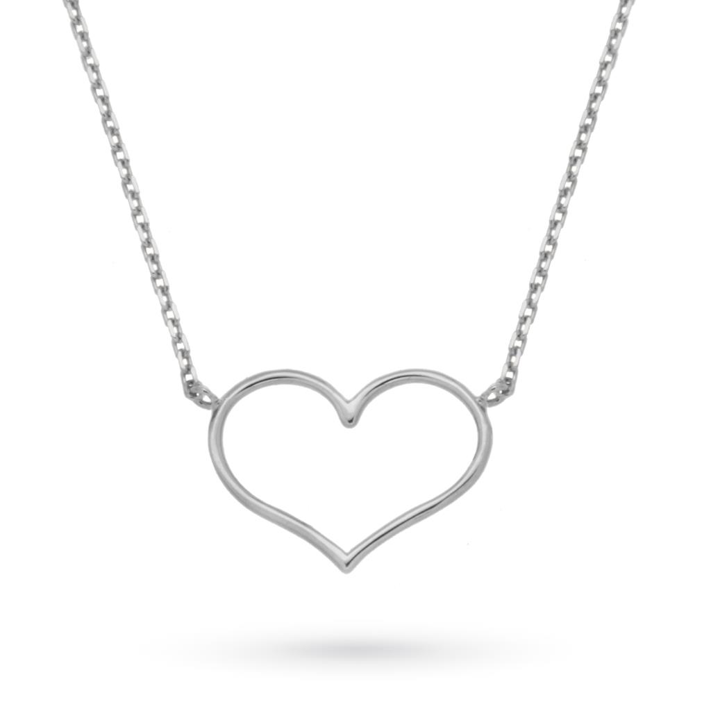 18kt white gold necklace with heart silhouette - LUSSO ITALIANO