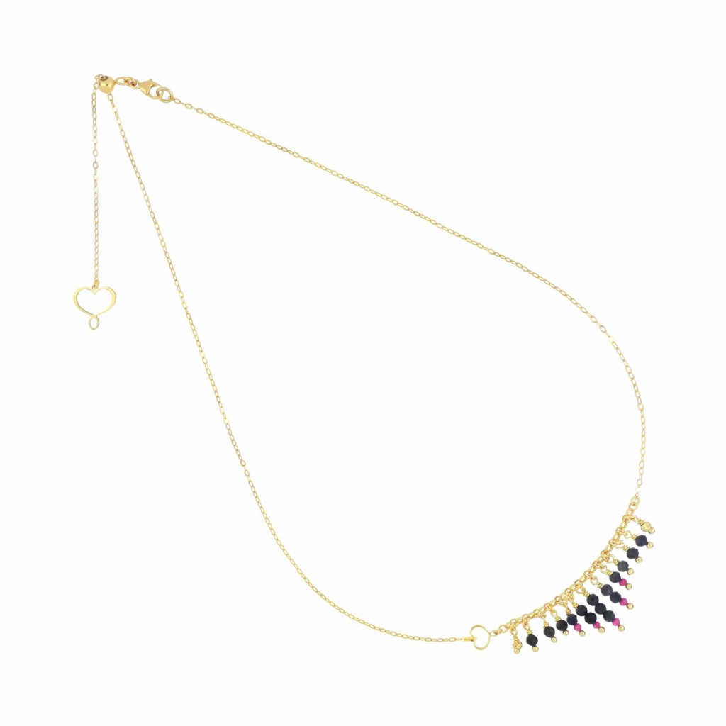 Girocollo Cascata Zaffiri, Rubellite &amp; Cuore Maman Maman et Sophie - MAMAN ET SOPHIE