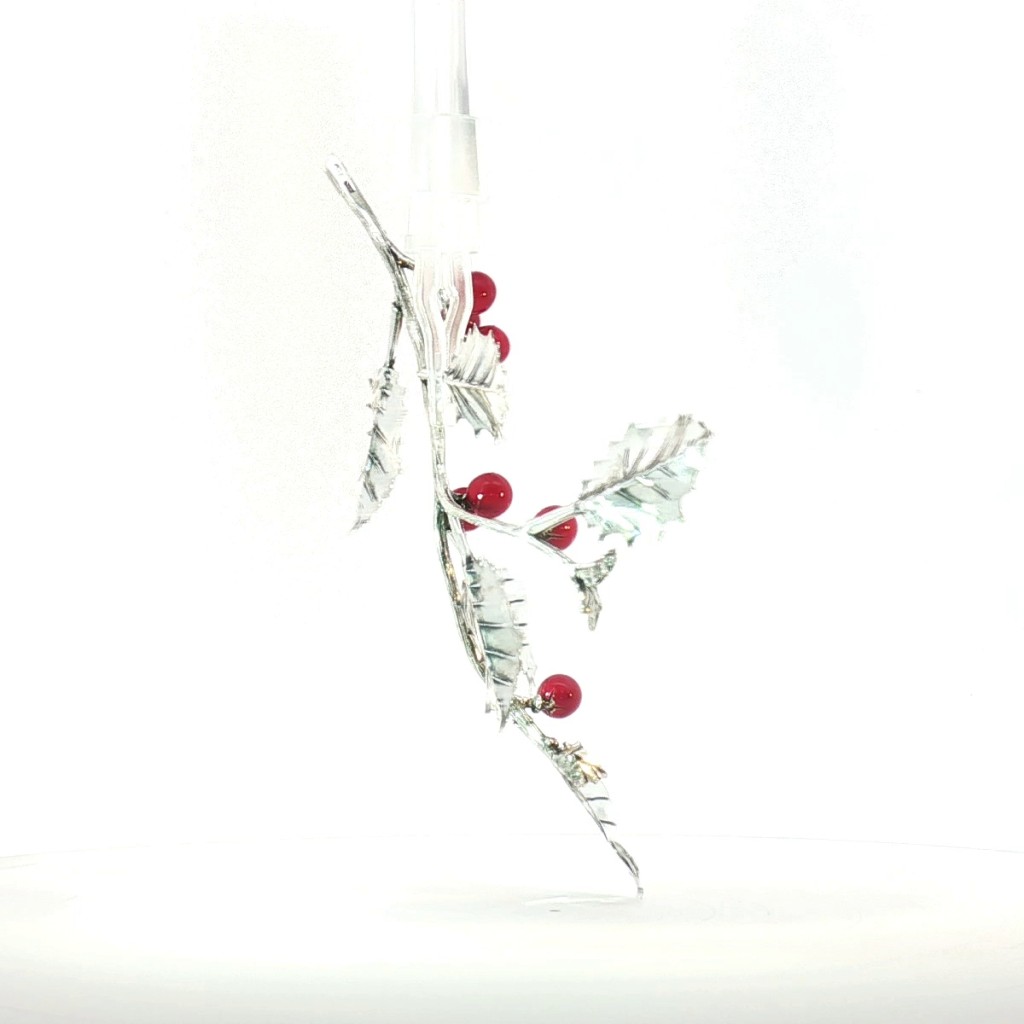  Agrifoglio Piccolo 6 Foglie Palline Smaltate Rosse - SATURNO