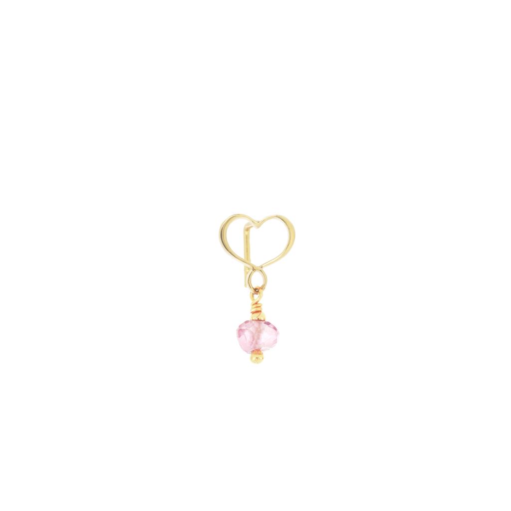 Pink topaz heart earring Maman et Sophie ORSSO41TR - MAMAN ET SOPHIE