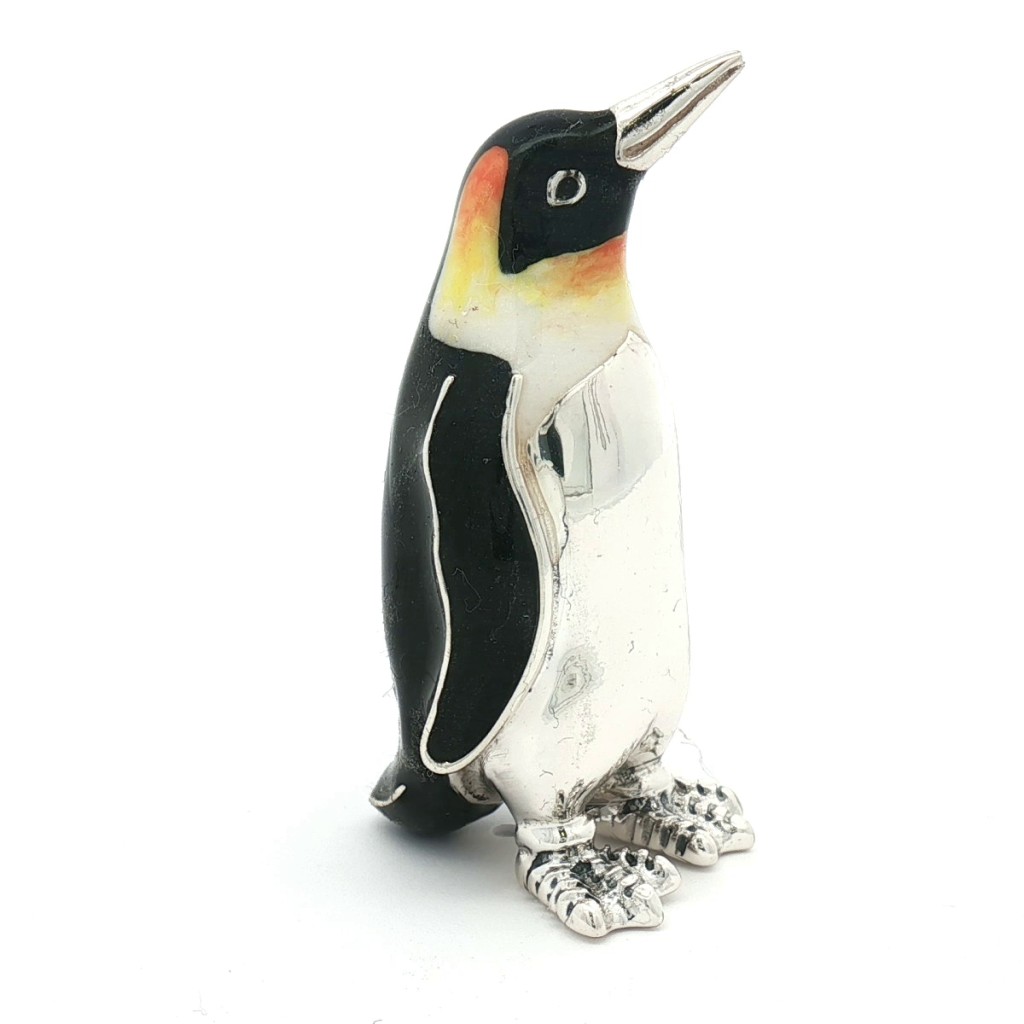 Small enamel penguin silver ornament Saturnoo ST154-4 - SATURNO