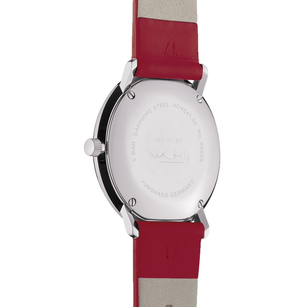  Junghans max bill Damen 47-4541.02 Bianco-Rosso 32,7 mm - JUNGHANS