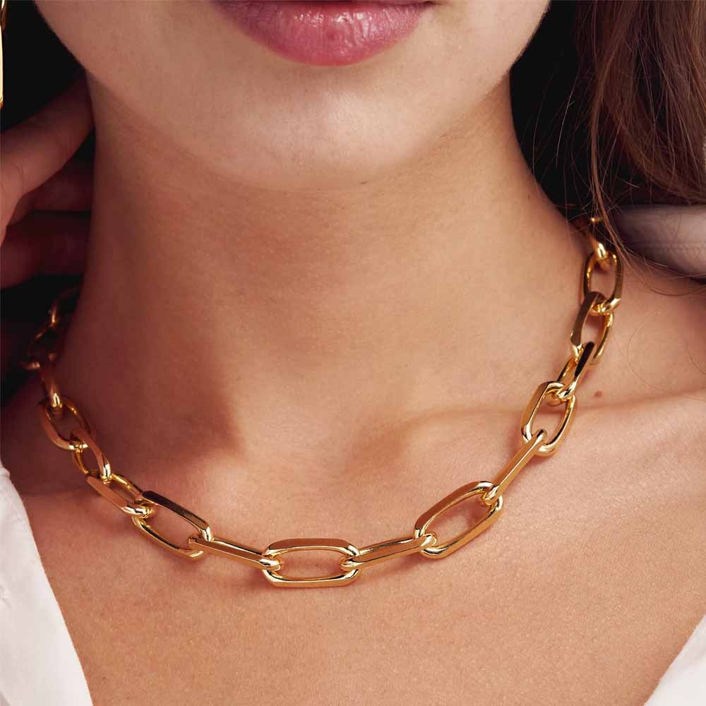  Collana Unoaerre 2023 in bronzo dorato catena forzatina - UNOAERRE