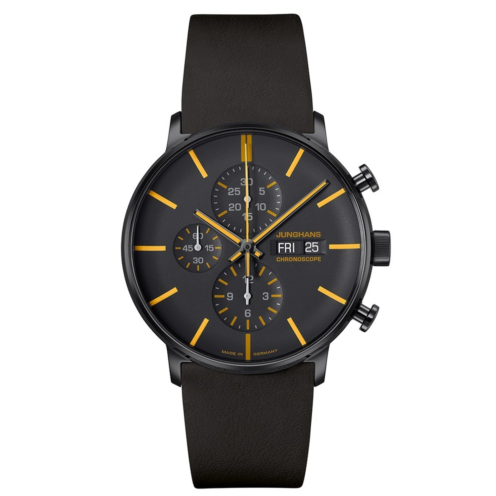 Junghans FORM A Chronoscope engl. Day 27-4473.03 Giallo 32,7 mm - JUNGHANS
