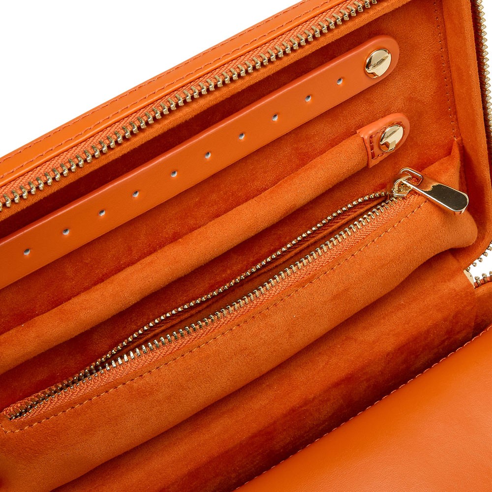  Wolf Medium Zip Jewellery Case - Tangerine - WOLF