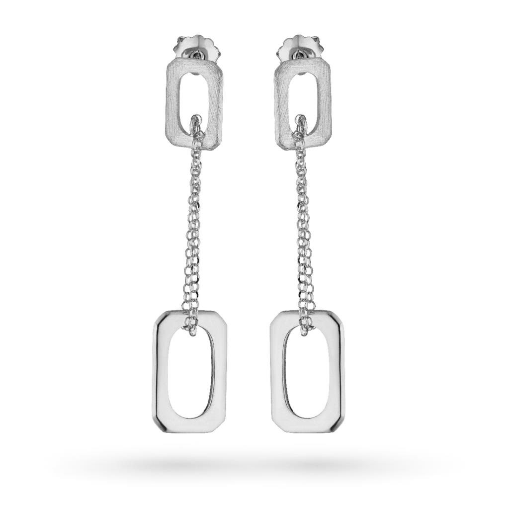 Marcello Pane earrings with rectangles and silver chains - MARCELLO PANE