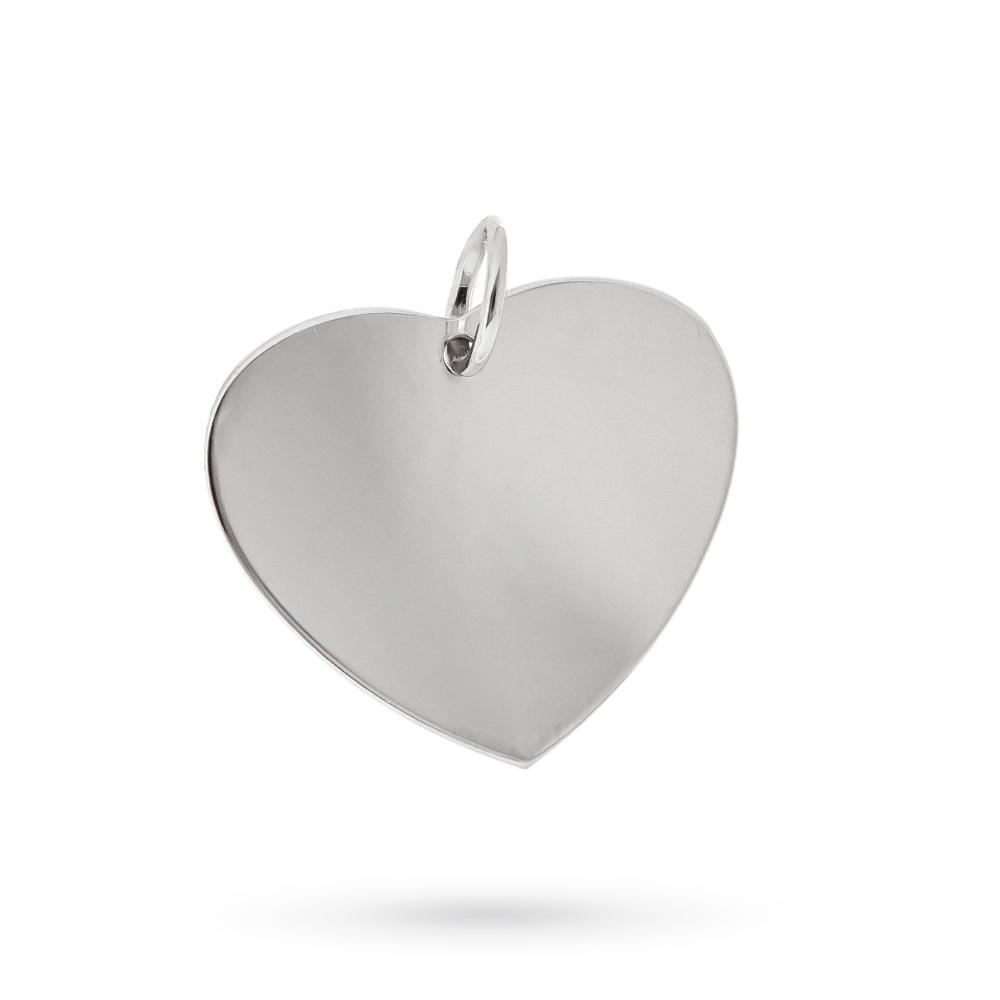 Ciondolo cuore oro bianco 18kt lastra lucido - LUSSO ITALIANO