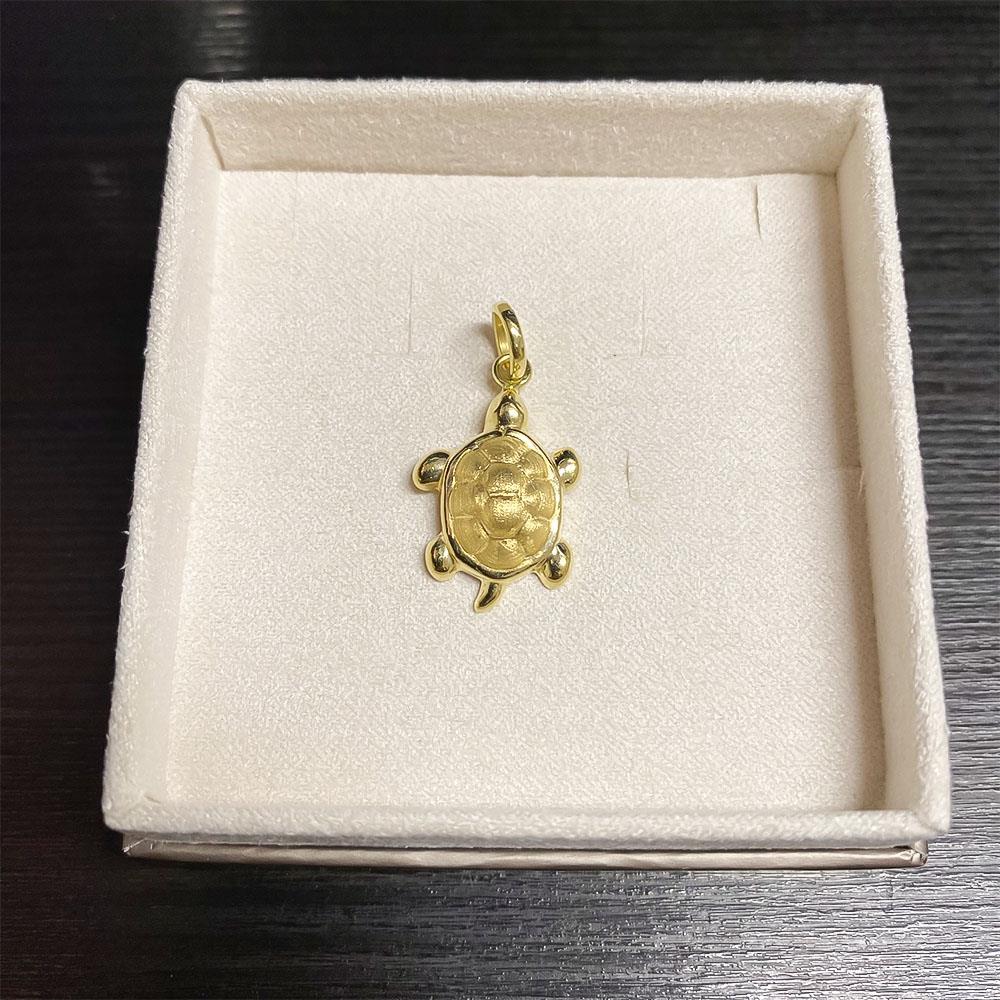  Polished satin 18kt yellow gold turtle pendant - LUSSO ITALIANO
