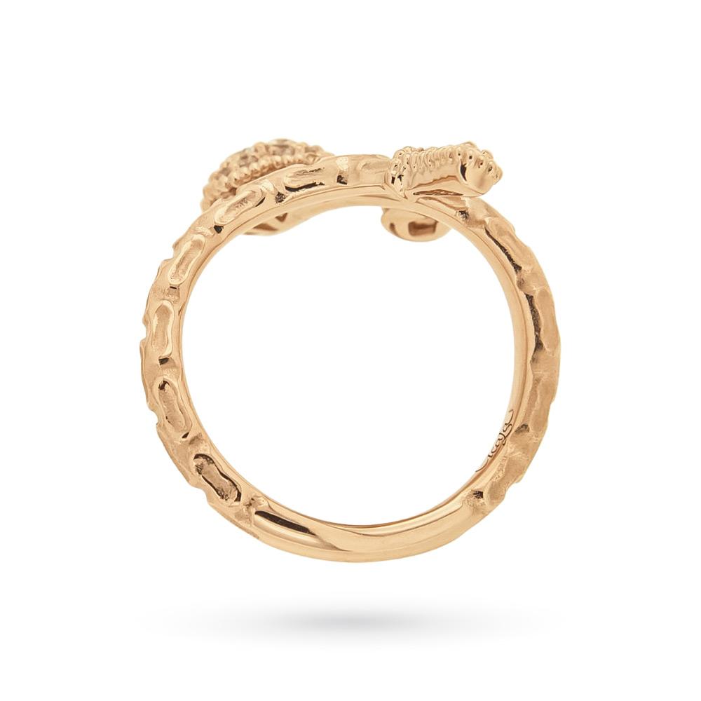  18kt rose gold ring with diamond flower 0,29ct - ORO TREND