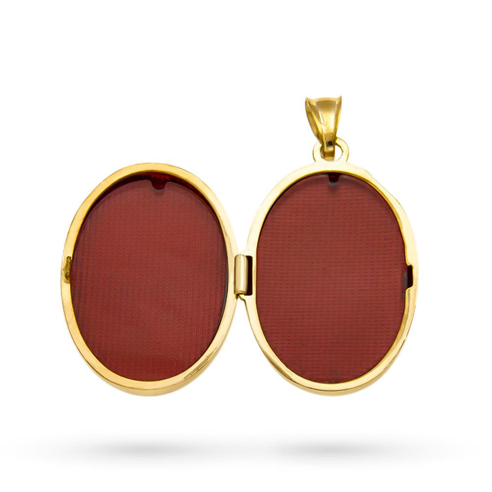 Ciondolo portafoto ovale argento dorato 25x32mm - LUSSO ITALIANO