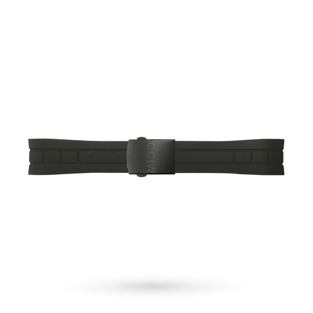 Cinturino Mido gomma nero 23mm fibbia PVD - MIDO