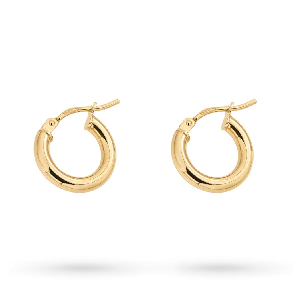 Yellow gold circles earrings Ø13mm - UNBRANDED