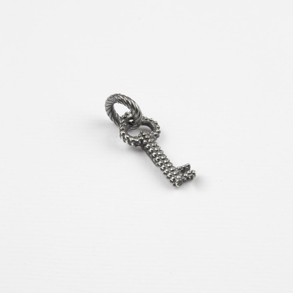 Nove25 burnished silver dotted key charm pendant - NOVE25