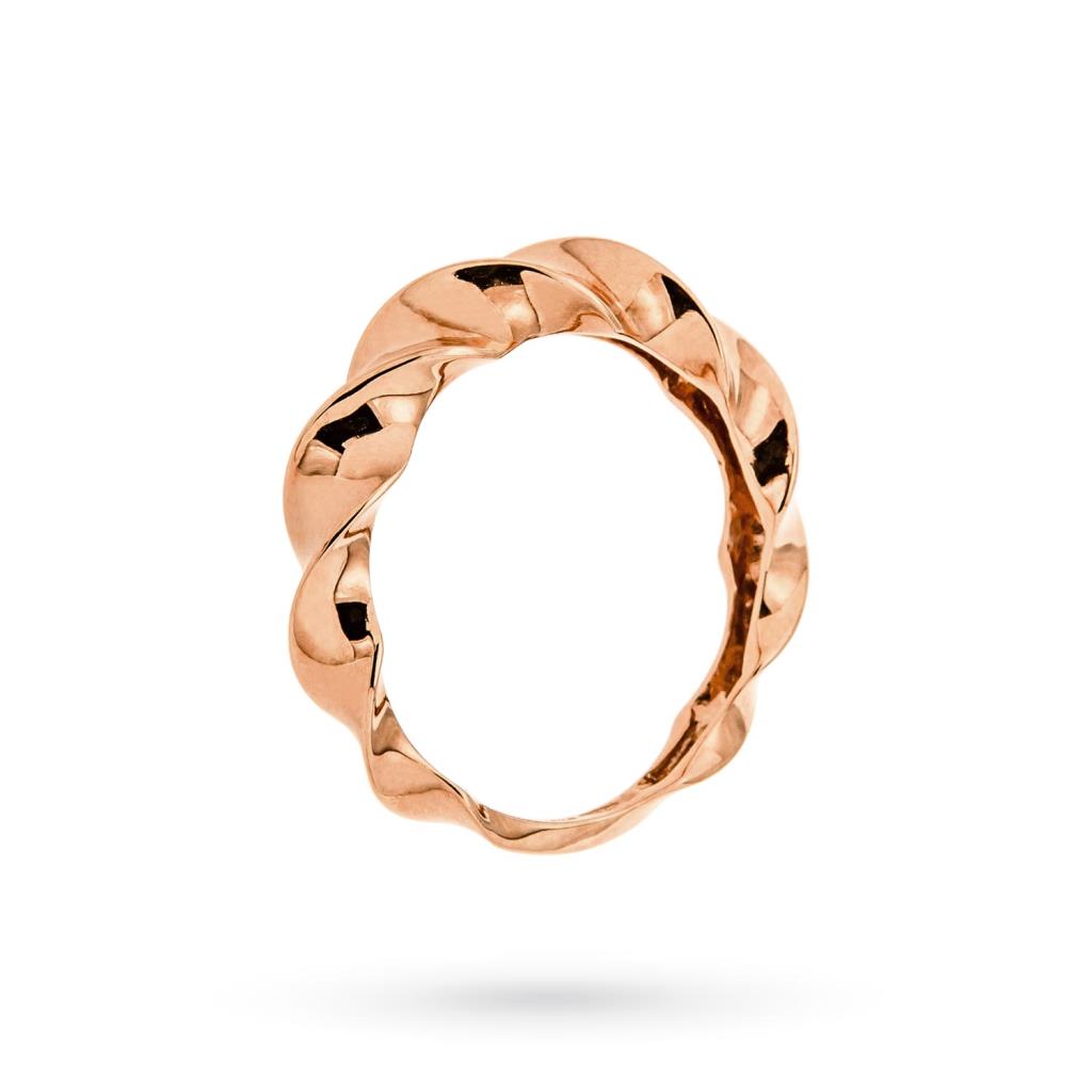 Anello ritorto in oro rosa 18kt - LUSSO ITALIANO