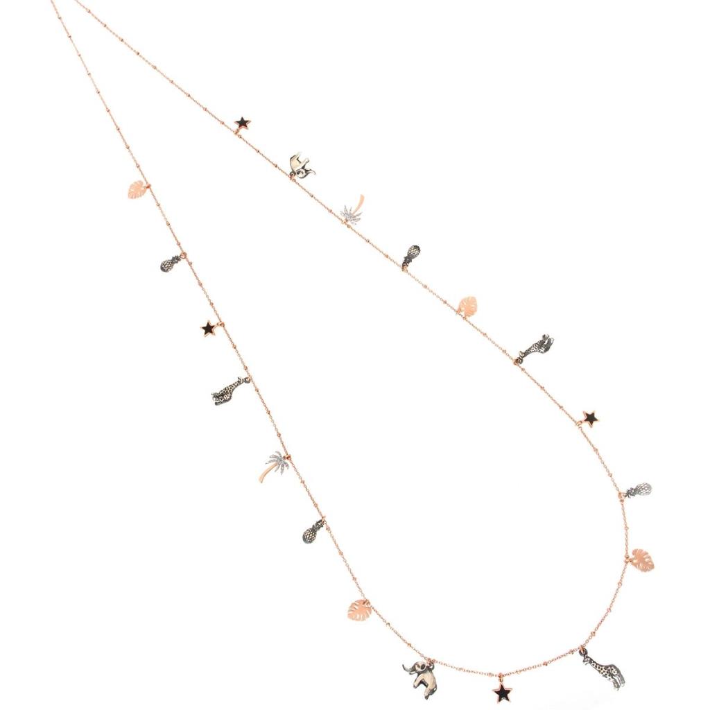 Collana con charms in argento 925 placcato oro rosa - MAMAN ET SOPHIE