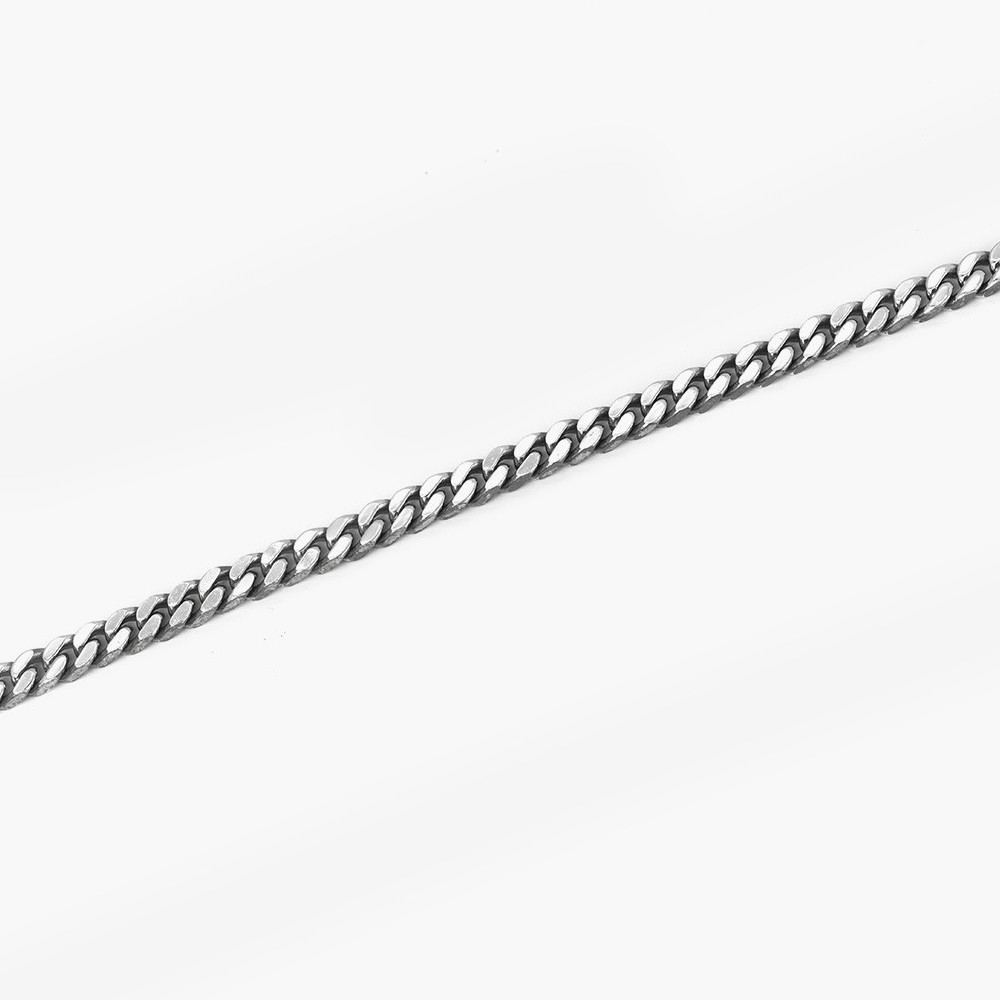  Square curb bracelet 150 thread shiny burnished silver Nove925 - NOVE25