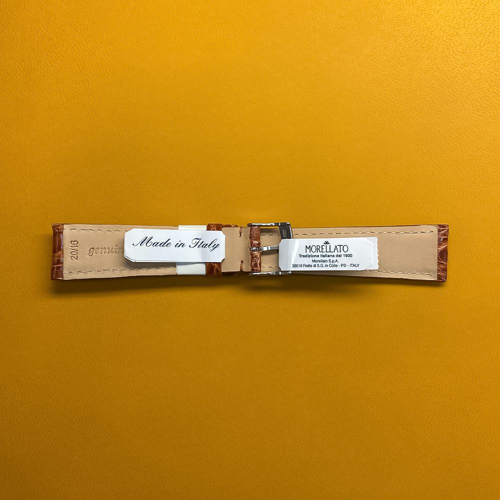 Cinturino coccodrillo gold semimbottito 20-16mm - MORELLATO