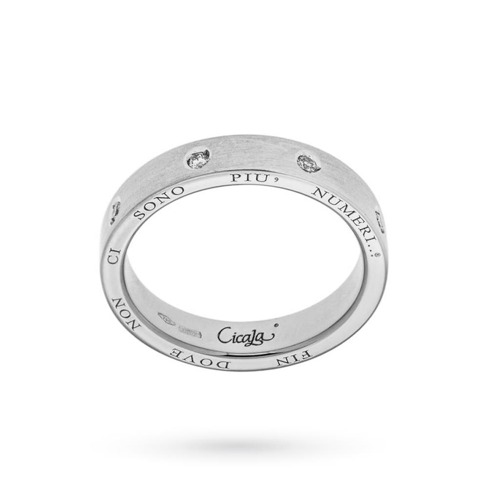 Wedding ring Promise of Love white gold diamonds 4mm Slim - CICALA