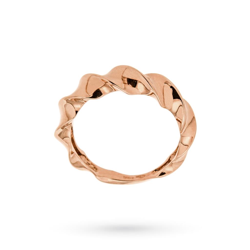 Anello ritorto in oro rosa 18kt - LUSSO ITALIANO