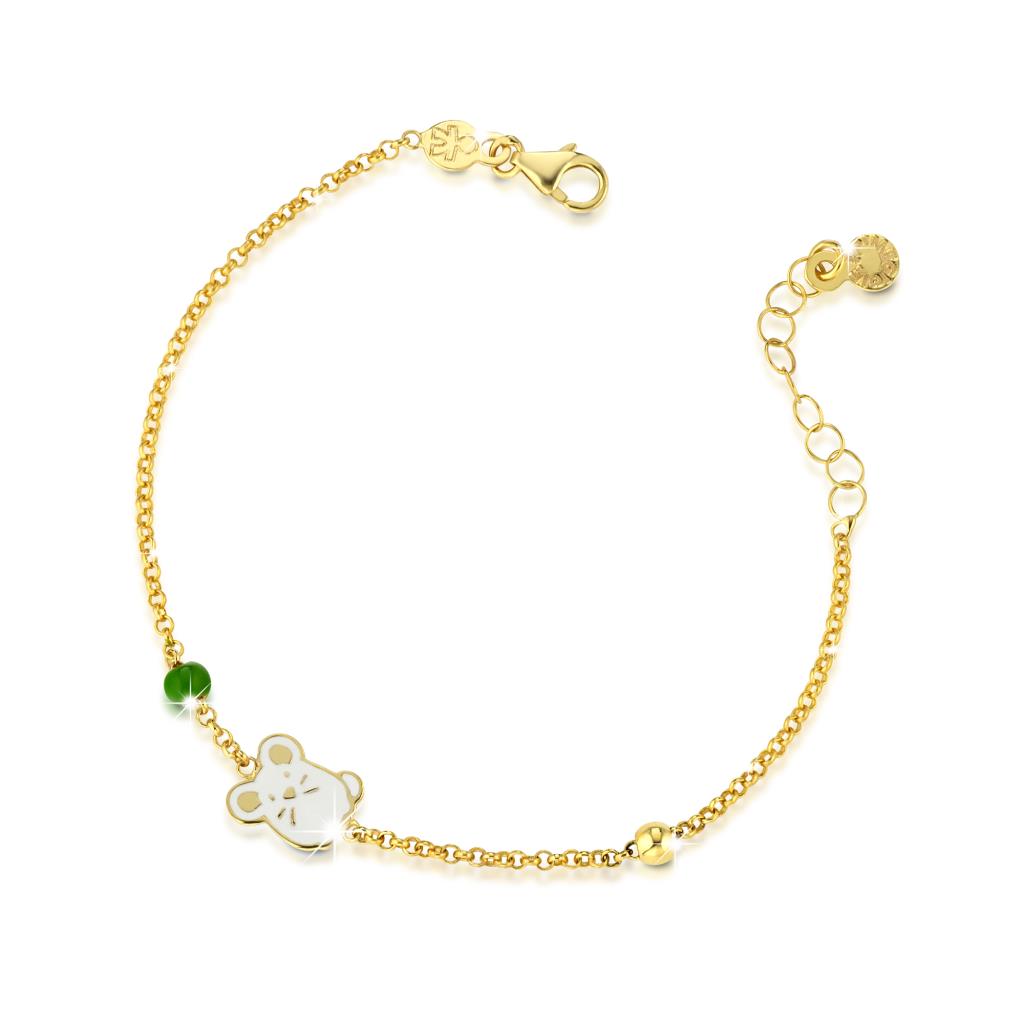 9kt gold bracelet leBebe PMG076 Primegioie Fortuna with quartz and hamster - LE BEBE