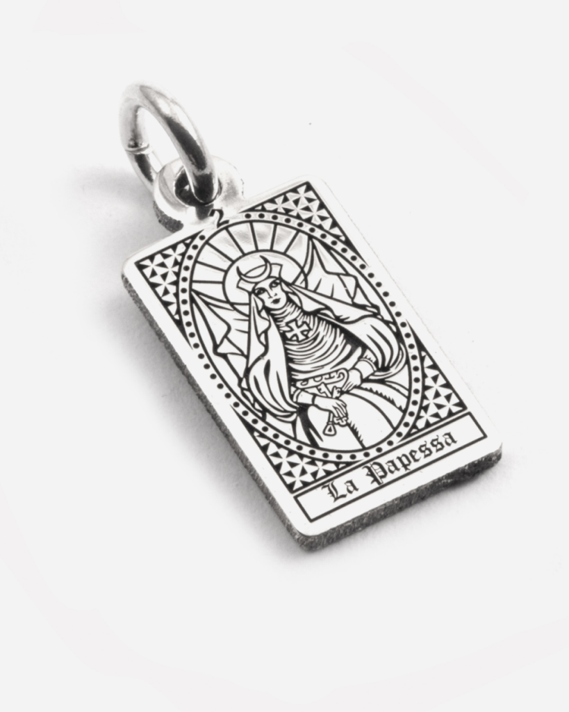Ciondolo Carta Tarocchi La Papessa in argento 925 Grande