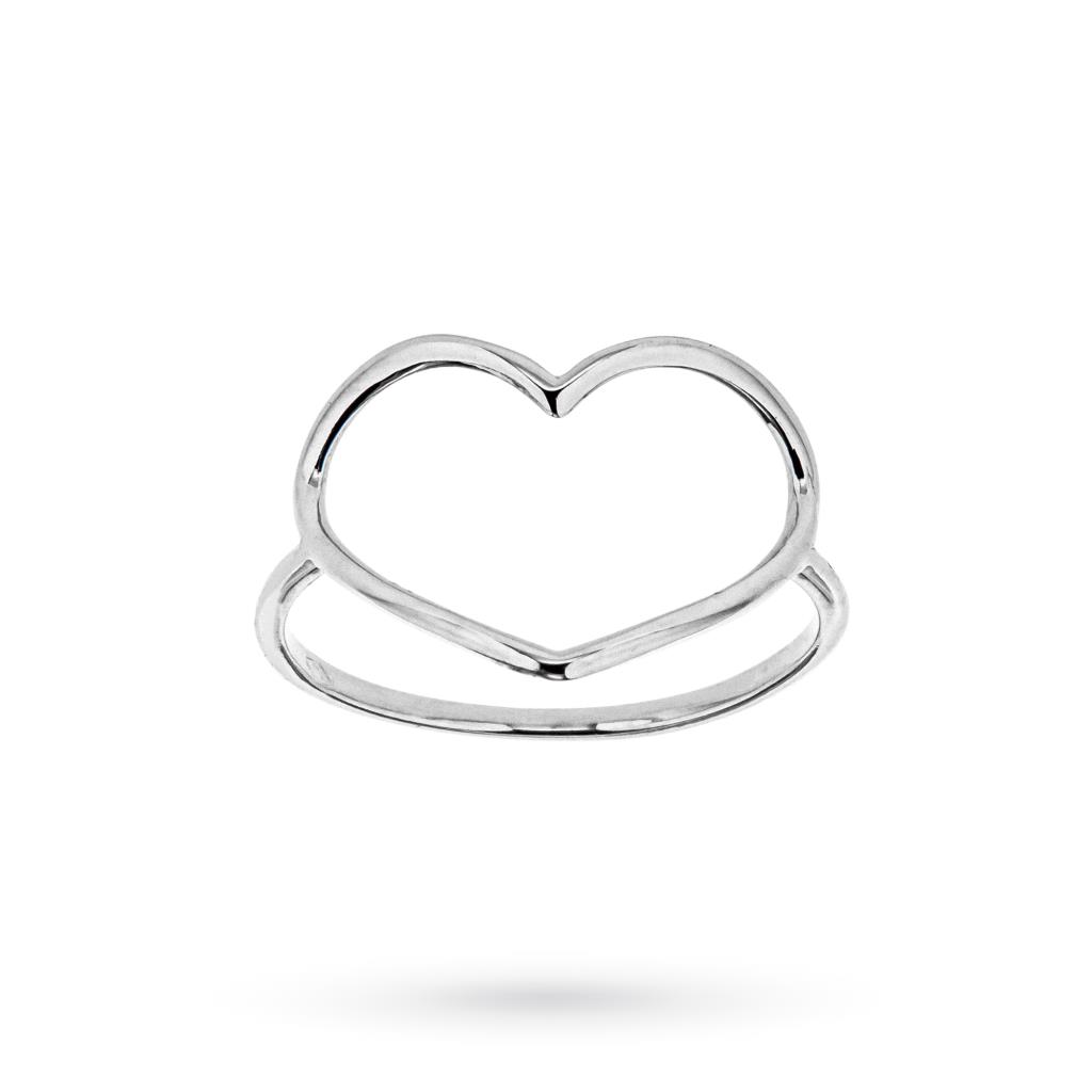 Heart ring 18kt white gold wire XL - LUSSO ITALIANO