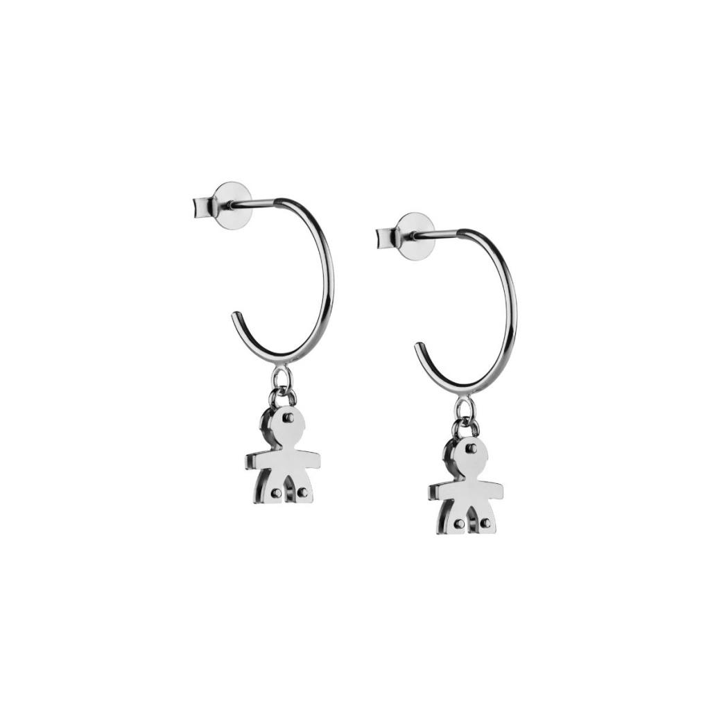 leBebe hoop earrings LBB551 Classic white gold boy silhouette - LE BEBE