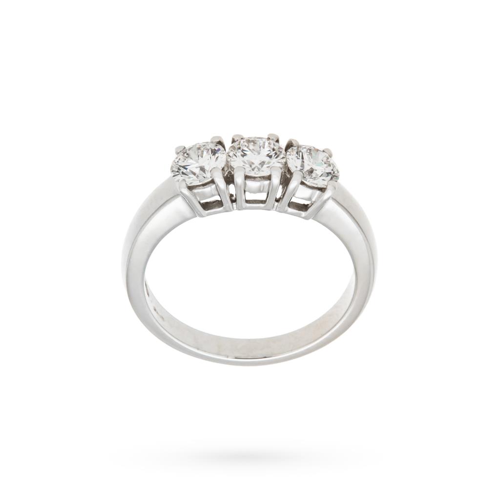 Anello trilogy oro bianco 3 diamanti 1,23 ct - LUSSO ITALIANO