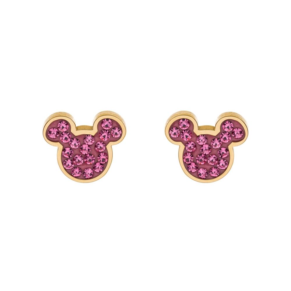 Disney Minnie steel earrings with pink crystals - DISNEY