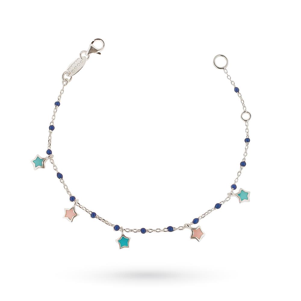 Dodo Mariani bracelet chain mini enamel blue stars 18cm - DODO MARIANI