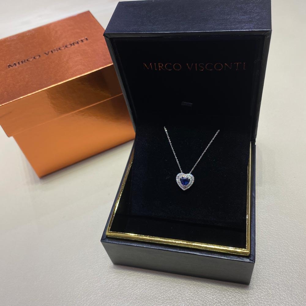  Girocollo zaffiro cuore 0,50ct diamanti 0,18ct Mirco Visconti - MIRCO VISCONTI