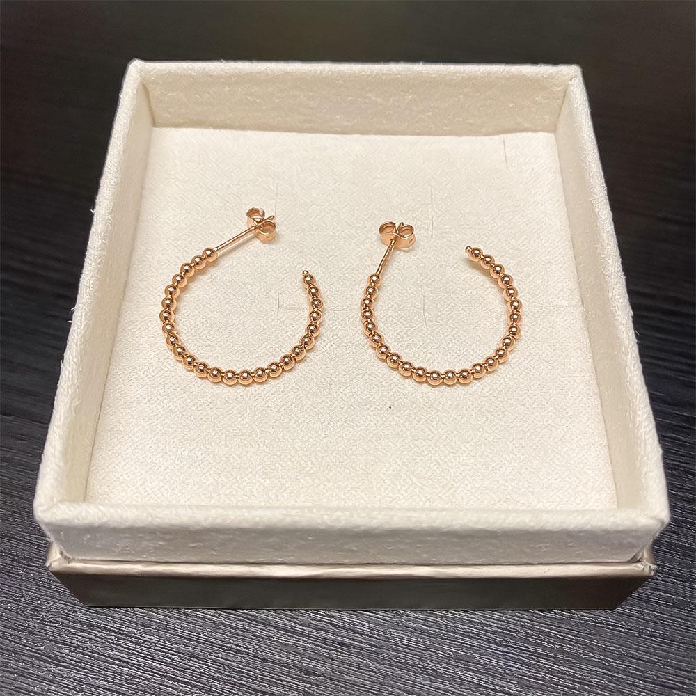  18kt rose gold dot circle earrings Ø21,5 mm - LUSSO ITALIANO
