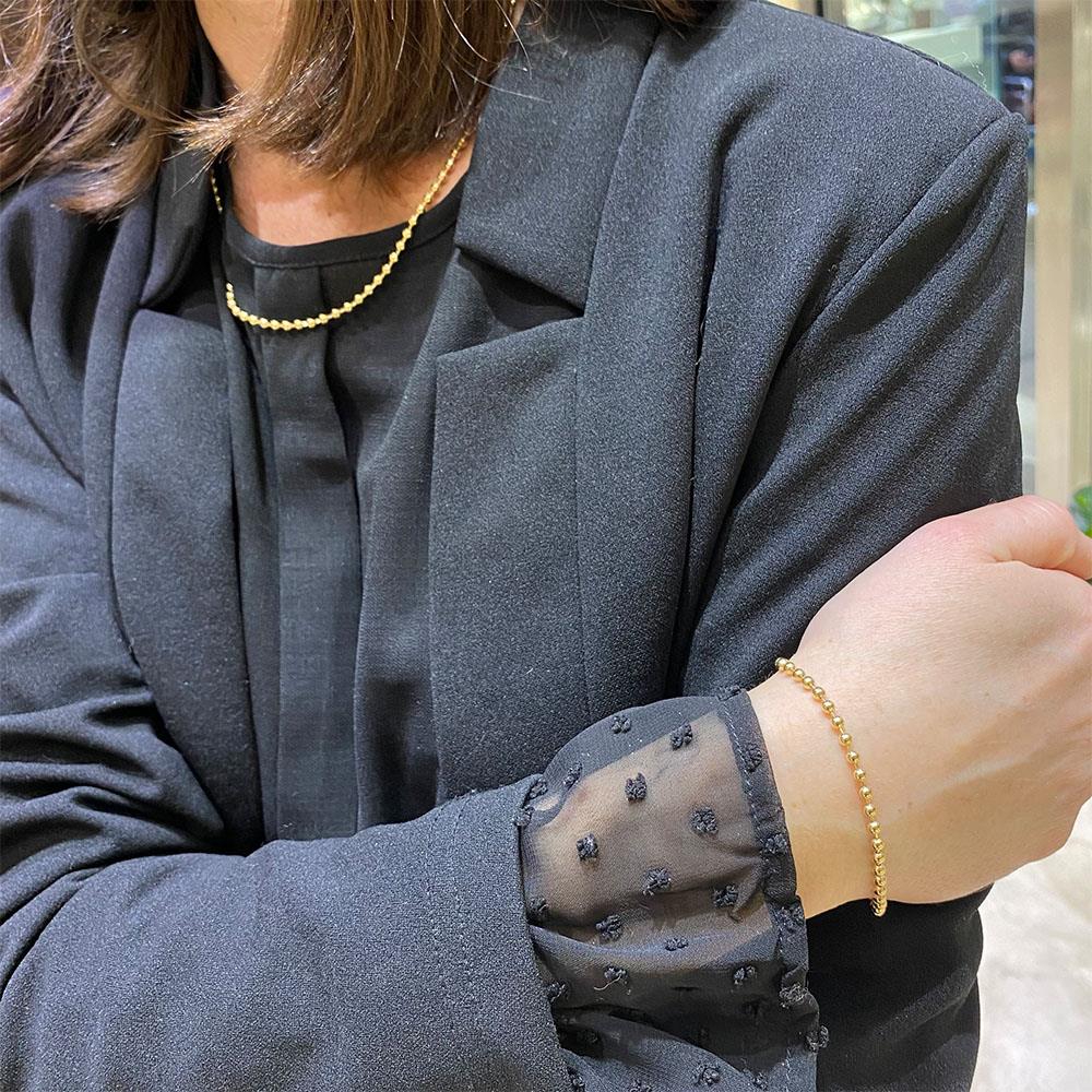  Big ball chain in 18kt yellow gold polished 45cm - LUSSO ITALIANO