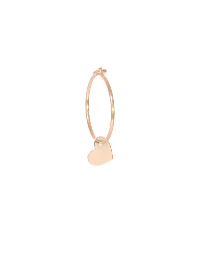 Aurum 18kt rose gold heart plate single circle pendant earring - MAMAN ET SOPHIE