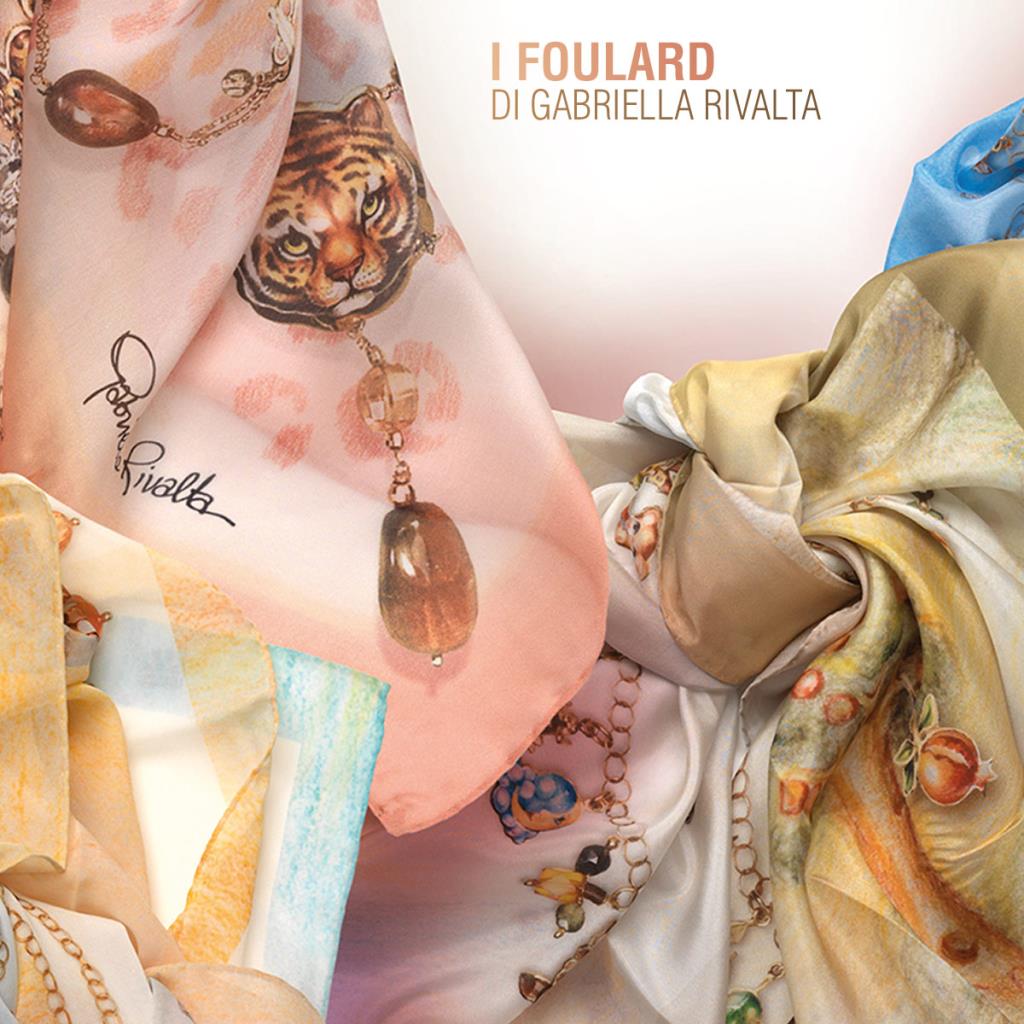  Foulard 100% seta Gabriella Rivalta Melodoro 90x90cm - GABRIELLA RIVALTA