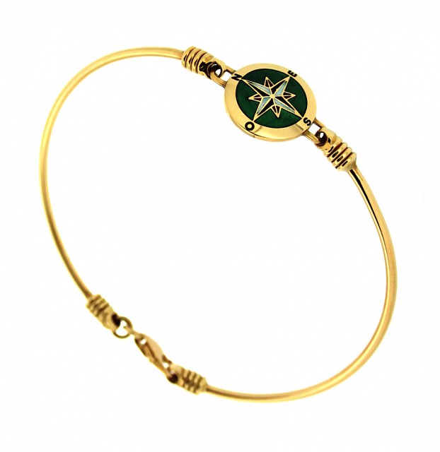  18kt yellow gold bracelet with enameled compass - LUSSO ITALIANO