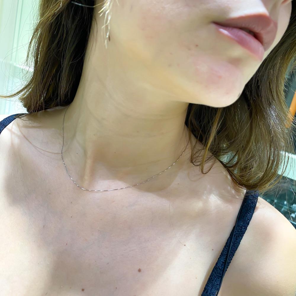  Catenina veneziana oro bianco 18kt &Oslash;0,3mm 45cm - LUSSO ITALIANO