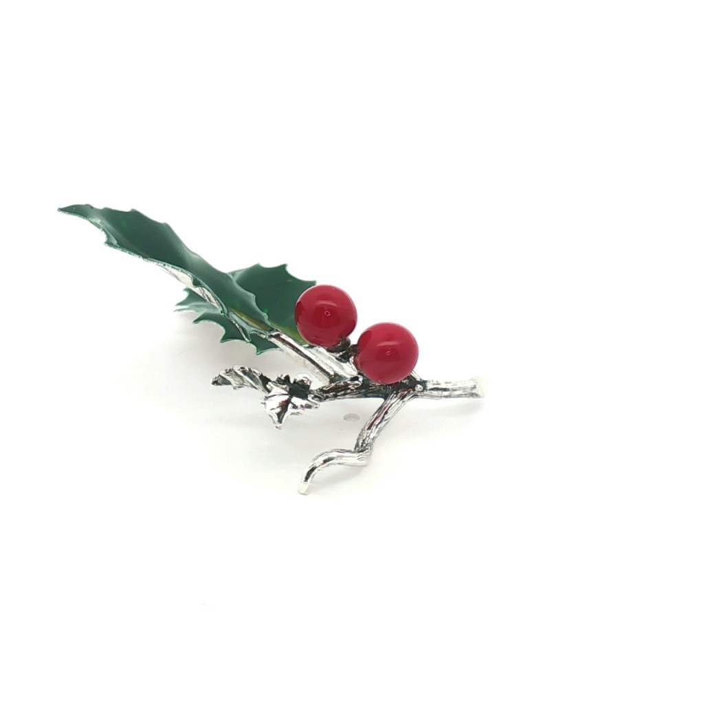  Agrifoglio Piccolo 2 Foglie Palline E Foglie Smaltate - SATURNO